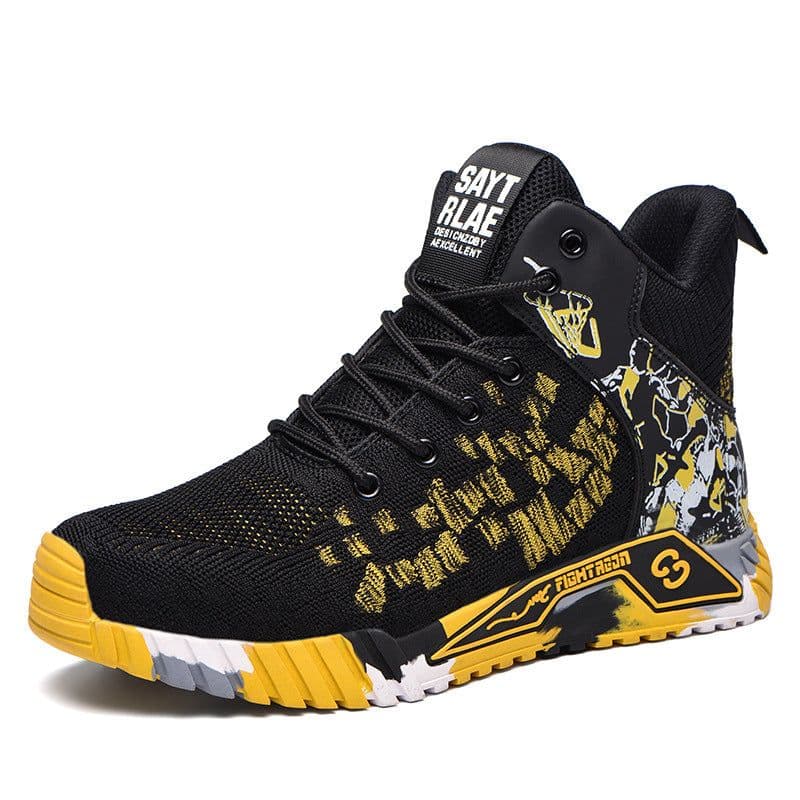 image-Flyknit Breathable Safety Shoes Lightweight Steel Toe Cap Anti-piercing Protective