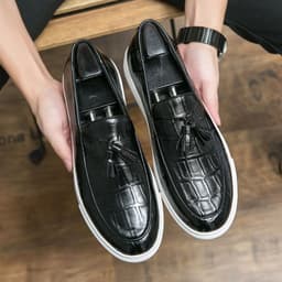 image-Men's Business Casual Sneakers Plus Size Leather Shoes Men