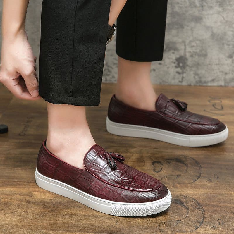 image-Men's Business Casual Sneakers Plus Size Leather Shoes Men
