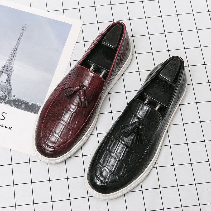 image-Men's Business Casual Sneakers Plus Size Leather Shoes Men