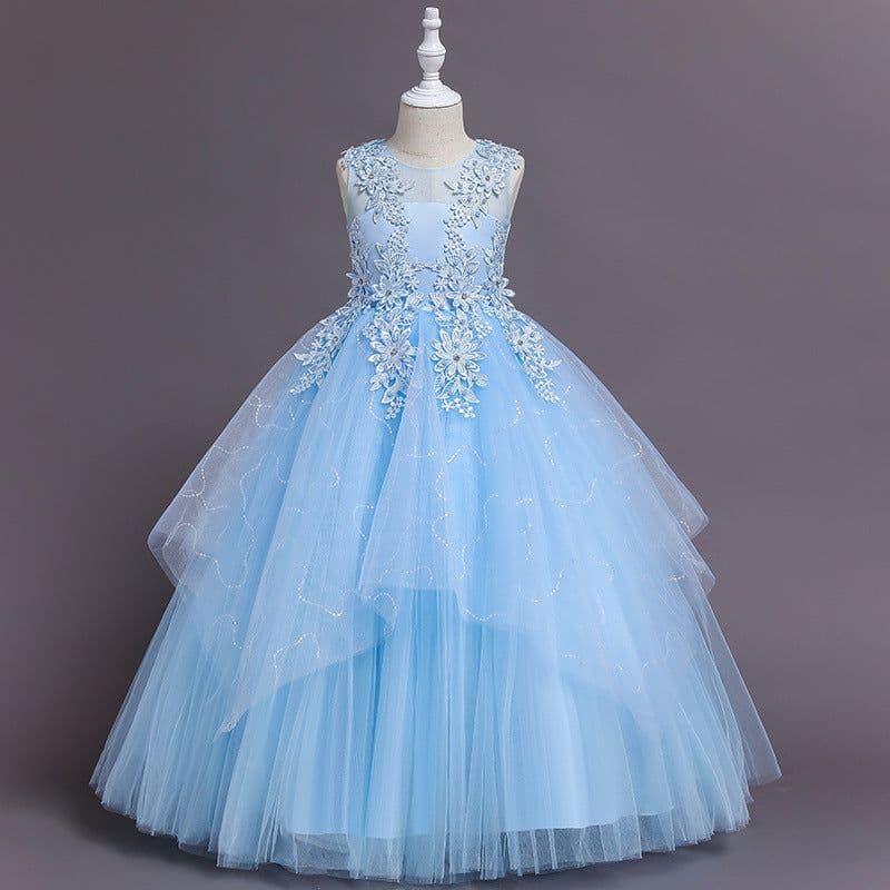 image-Summer Boys' Formal Lace Dress Mesh Little Kid Older Kid Dress