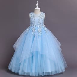 image-Summer Boys' Formal Lace Dress Mesh Little Kid Older Kid Dress