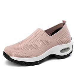 image-Mesh Sports Shoes Breathable Slip On Air Cushion Sneakers Casual Thick Bottom Heightened Shoes