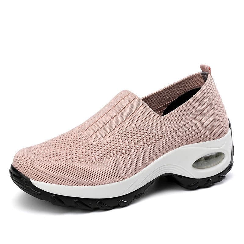 image-Mesh Sports Shoes Breathable Slip On Air Cushion Sneakers Casual Thick Bottom Heightened Shoes