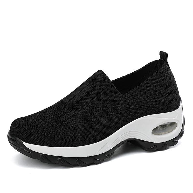 image-Mesh Sports Shoes Breathable Slip On Air Cushion Sneakers Casual Thick Bottom Heightened Shoes
