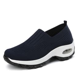 image-Mesh Sports Shoes Breathable Slip On Air Cushion Sneakers Casual Thick Bottom Heightened Shoes