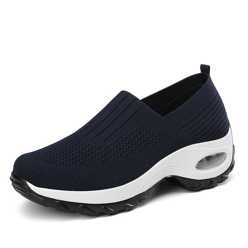 image-Mesh Sports Shoes Breathable Slip On Air Cushion Sneakers Casual Thick Bottom Heightened Shoes
