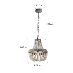 image-Wooden Bead Chandelier Personality Distressed Accessories Lamps Living Room Study Lighting