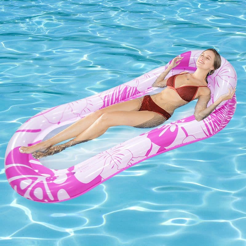 image-Water With Net Inflatable Seat Hammock Thickened Animal Style Floating Deck Chair