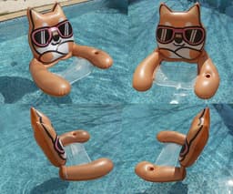image-Water With Net Inflatable Seat Hammock Thickened Animal Style Floating Deck Chair