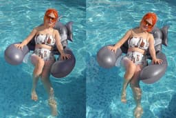 image-Water With Net Inflatable Seat Hammock Thickened Animal Style Floating Deck Chair
