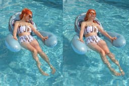 image-Water With Net Inflatable Seat Hammock Thickened Animal Style Floating Deck Chair