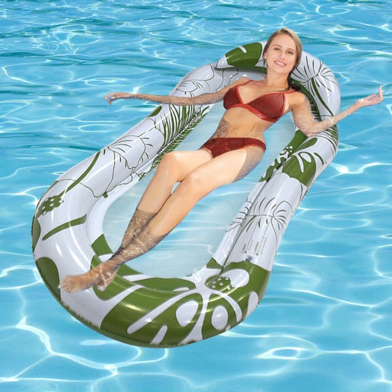 image-Water With Net Inflatable Seat Hammock Thickened Animal Style Floating Deck Chair