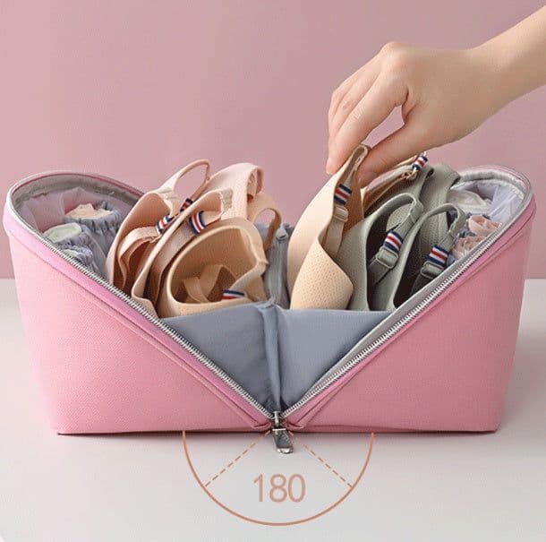 image-Multifunctional Underwear Storage Bag Travel Clothes Bra Socks Divider Organizer Pouch Washing Bag