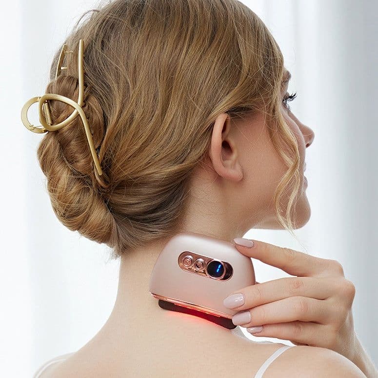 image-Stone Scrapping Plate Smart Meridian Brush Face Shaving Beauty Massager Constant Temperature Heat Facial Cleaner