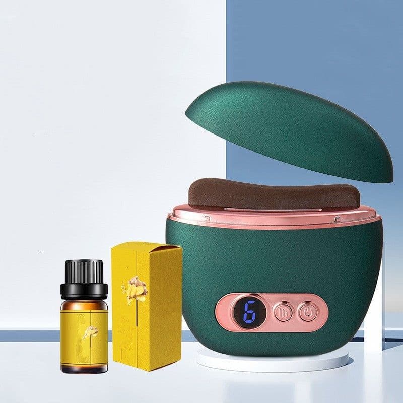 image-Stone Scrapping Plate Smart Meridian Brush Face Shaving Beauty Massager Constant Temperature Heat Facial Cleaner