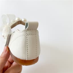 image-Girls Soft Bottom Pearl Bow Princess Shoes