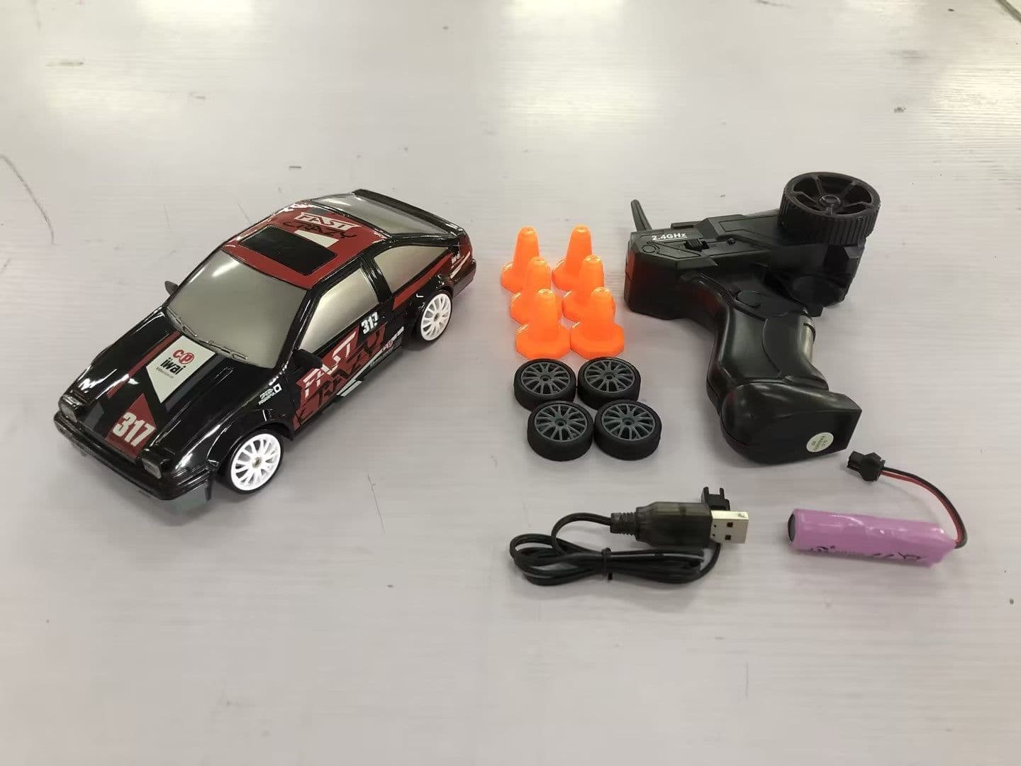 image-2.4G Drift Rc Car 4WD RC Drift Car Toy Remote Control GTR Model AE86 Vehicle Car RC Racing Car Toy For Children Christmas Gifts