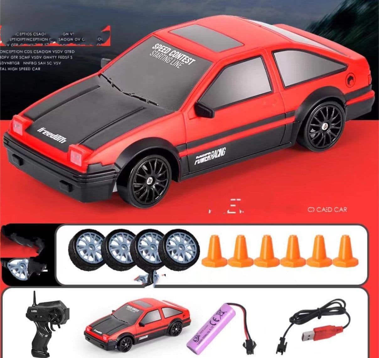 image-2.4G Drift Rc Car 4WD RC Drift Car Toy Remote Control GTR Model AE86 Vehicle Car RC Racing Car Toy For Children Christmas Gifts
