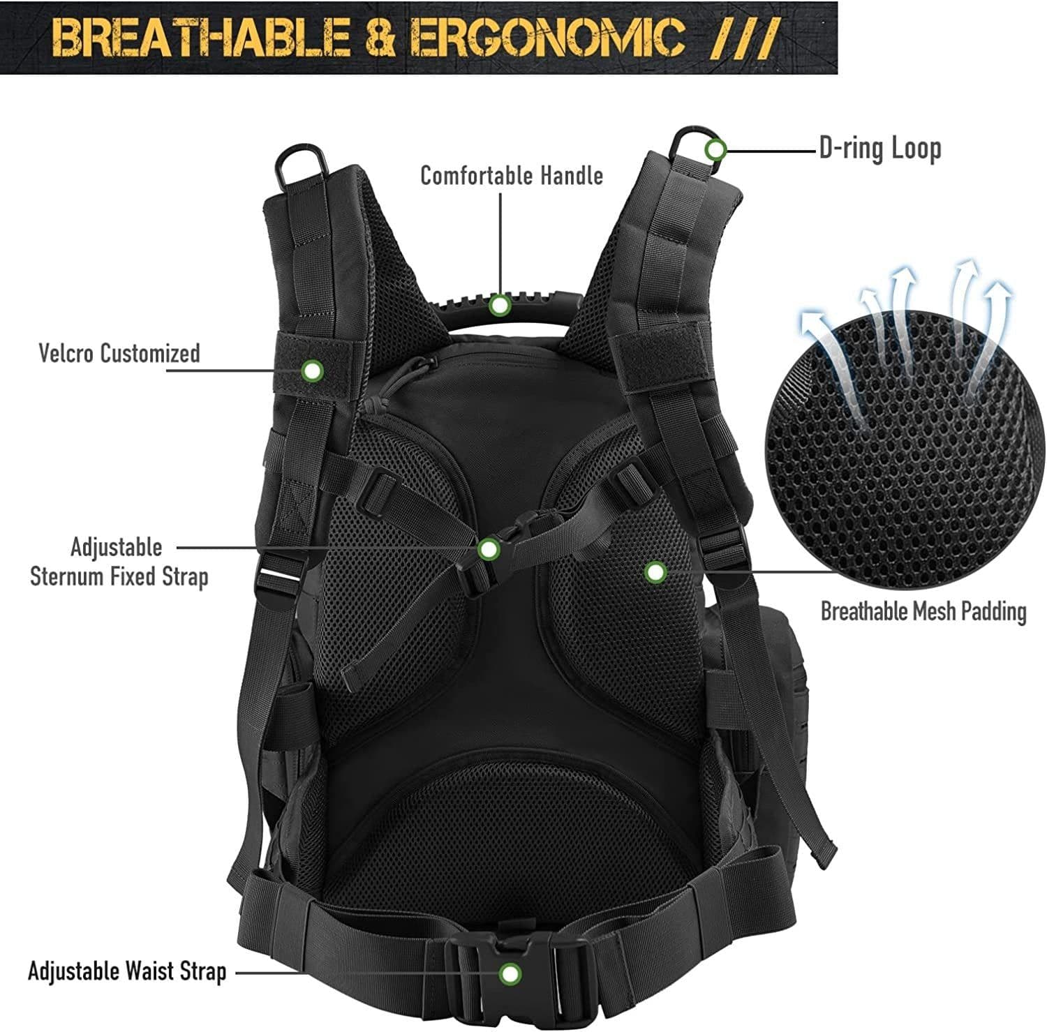 image-Tactical Range Backpack Bag, VOTAGOO Range Activity Bag For Handgun And Ammo, 3 Pistol Carrying Case For Hunting Shooting
