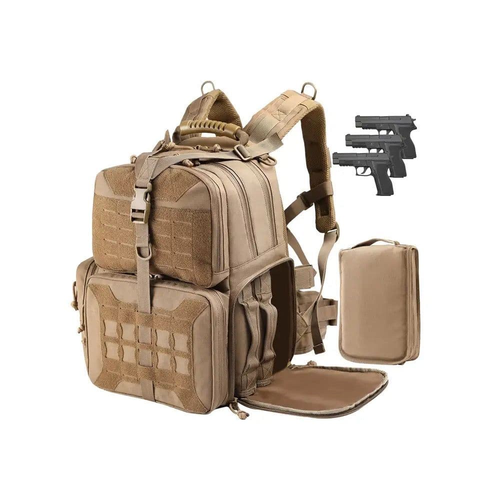 image-Tactical Range Backpack Bag, VOTAGOO Range Activity Bag For Handgun And Ammo, 3 Pistol Carrying Case For Hunting Shooting