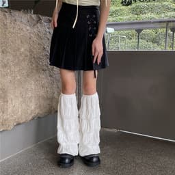 image-Women's Fashion Solid Color Long Tube Leg Hiding Wide Leg Foot Sock