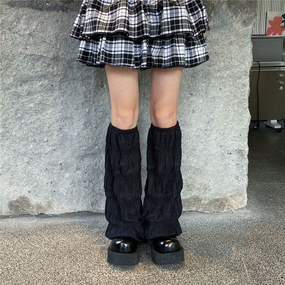 image-Women's Fashion Solid Color Long Tube Leg Hiding Wide Leg Foot Sock