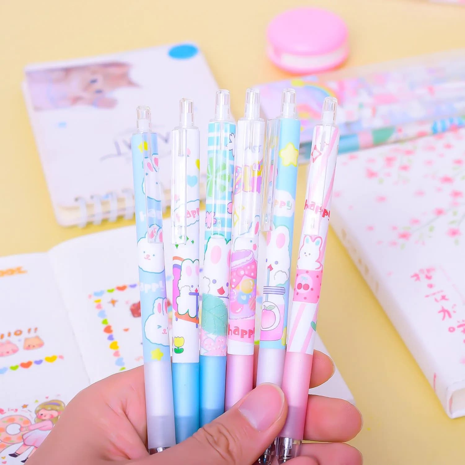 image-Cartoon Bunny Student Stationery Writing Neutral Black Signature Pen