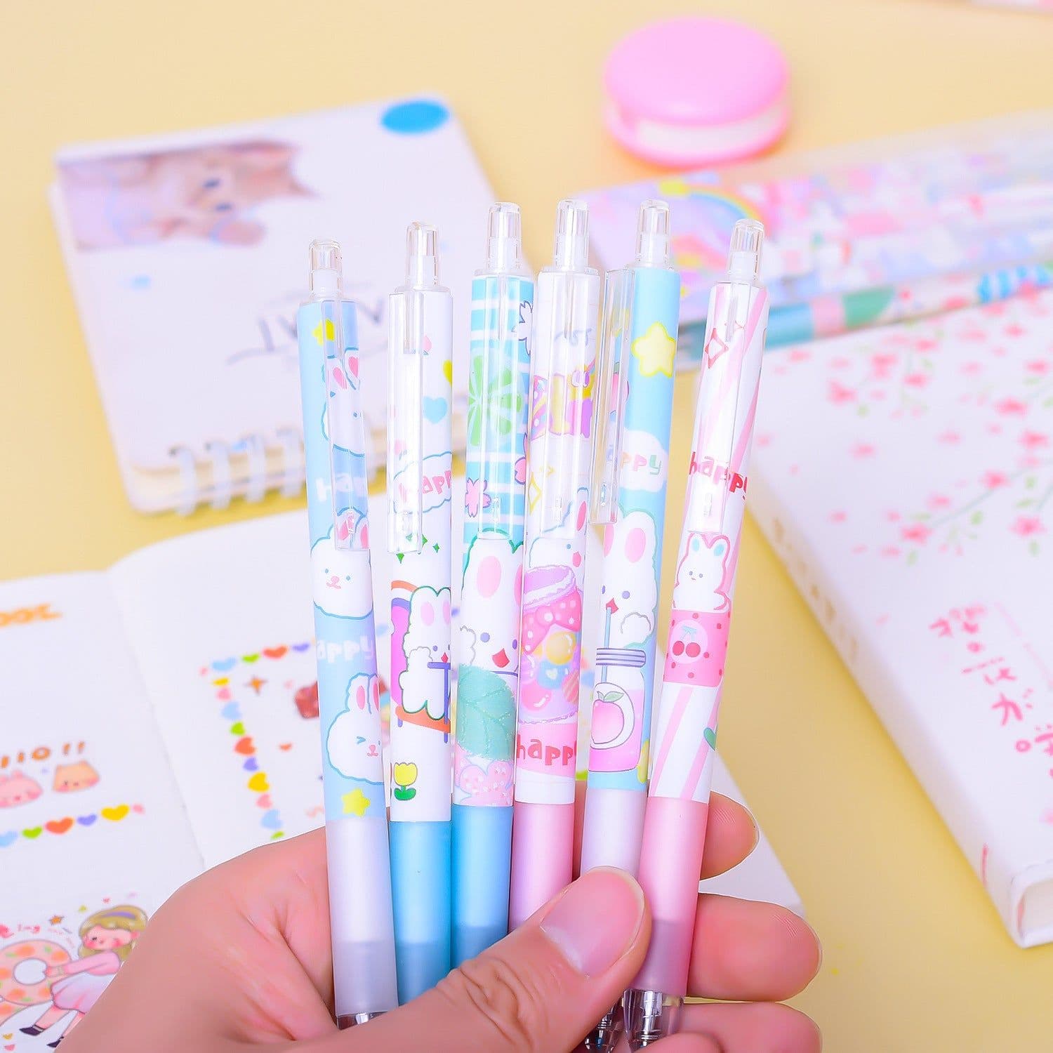 image-Cartoon Bunny Student Stationery Writing Neutral Black Signature Pen