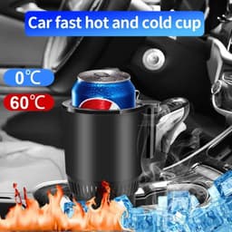 image-2 In1 Car Heating Cooling Cup 12V Smart Car Cup Holder Digital Temperature Display Drink Cup Warmer Cooler Mini Car Refrigerator