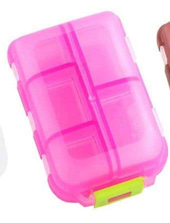 image-Travel Pill Organizer 10 Grid Moisture Proof Pills Box For Pocket Purse Daily Pill Case Portable Medicine Vitamin Holder Container