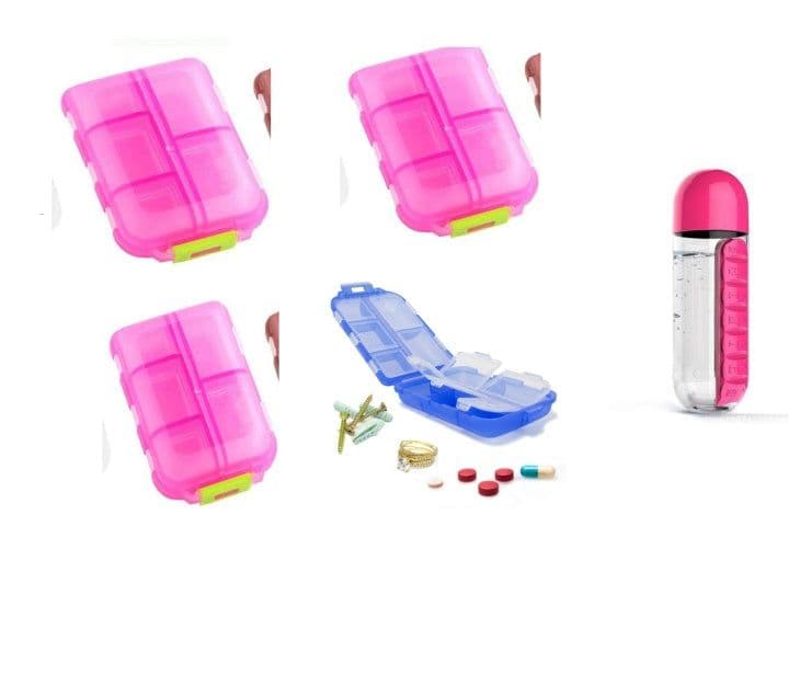 image-Travel Pill Organizer 10 Grid Moisture Proof Pills Box For Pocket Purse Daily Pill Case Portable Medicine Vitamin Holder Container