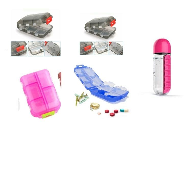 image-Travel Pill Organizer 10 Grid Moisture Proof Pills Box For Pocket Purse Daily Pill Case Portable Medicine Vitamin Holder Container