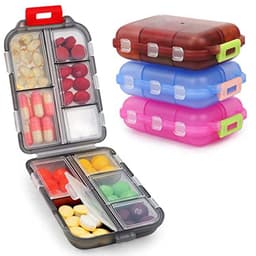 image-Travel Pill Organizer 10 Grid Moisture Proof Pills Box For Pocket Purse Daily Pill Case Portable Medicine Vitamin Holder Container