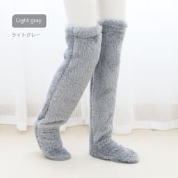 image-Over Knee High Fuzzy Long Socks Winter Warm Cold Leg Knee Joint Cold-proof Stockings Home Floor Sleeping Socks