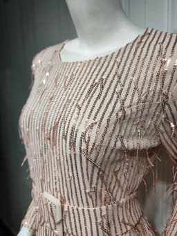 image-Sequin Tassels Slim-fit Dress Muslim Dress