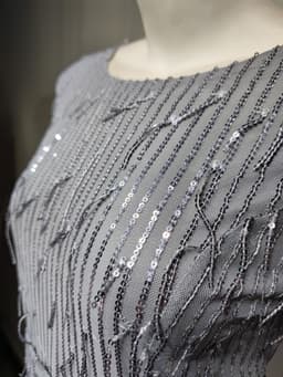 image-Sequin Tassels Slim-fit Dress Muslim Dress