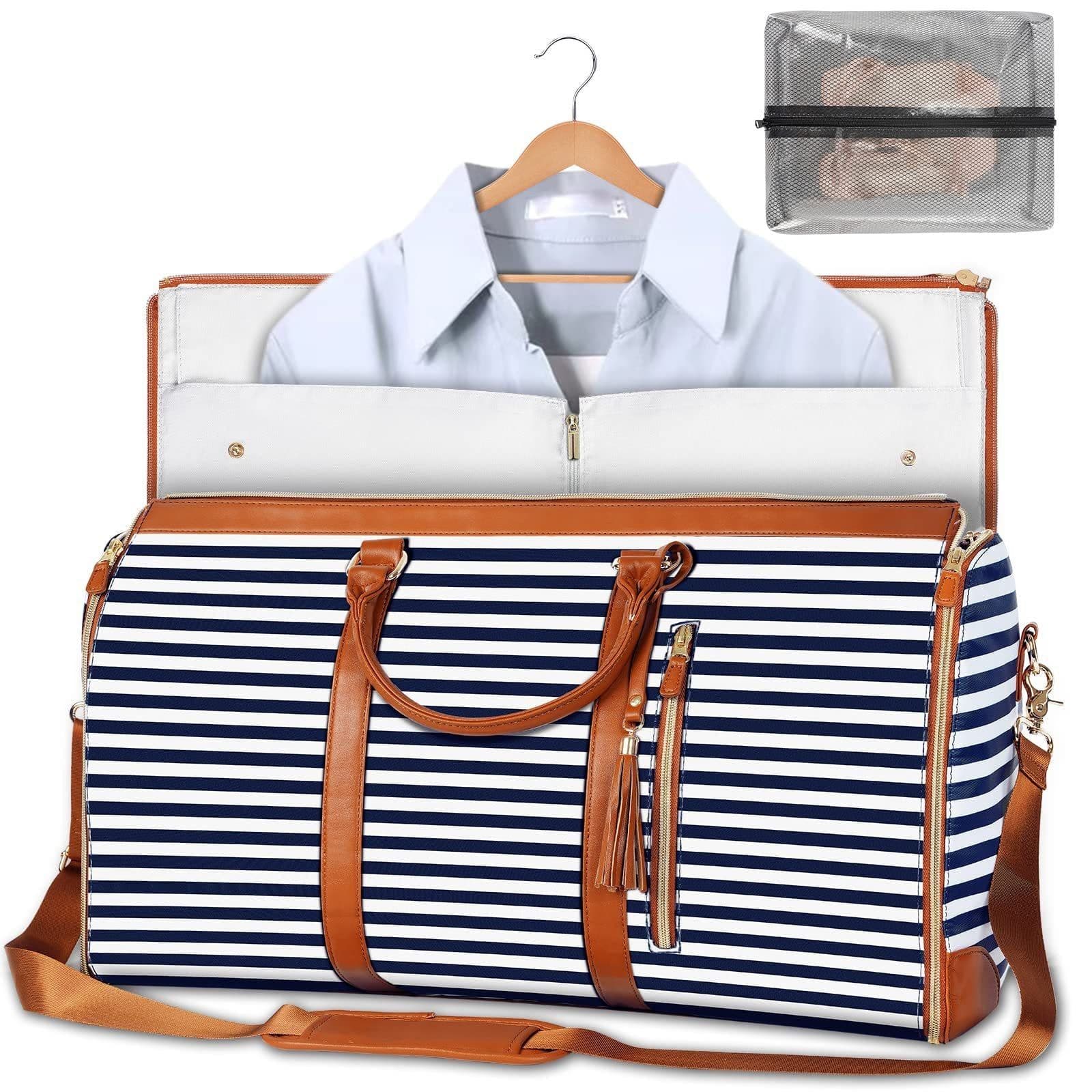 image-Large Capacity Travel Duffle Bag Women's Handbag Folding Suit Bag Waterproof Clothes Totes
