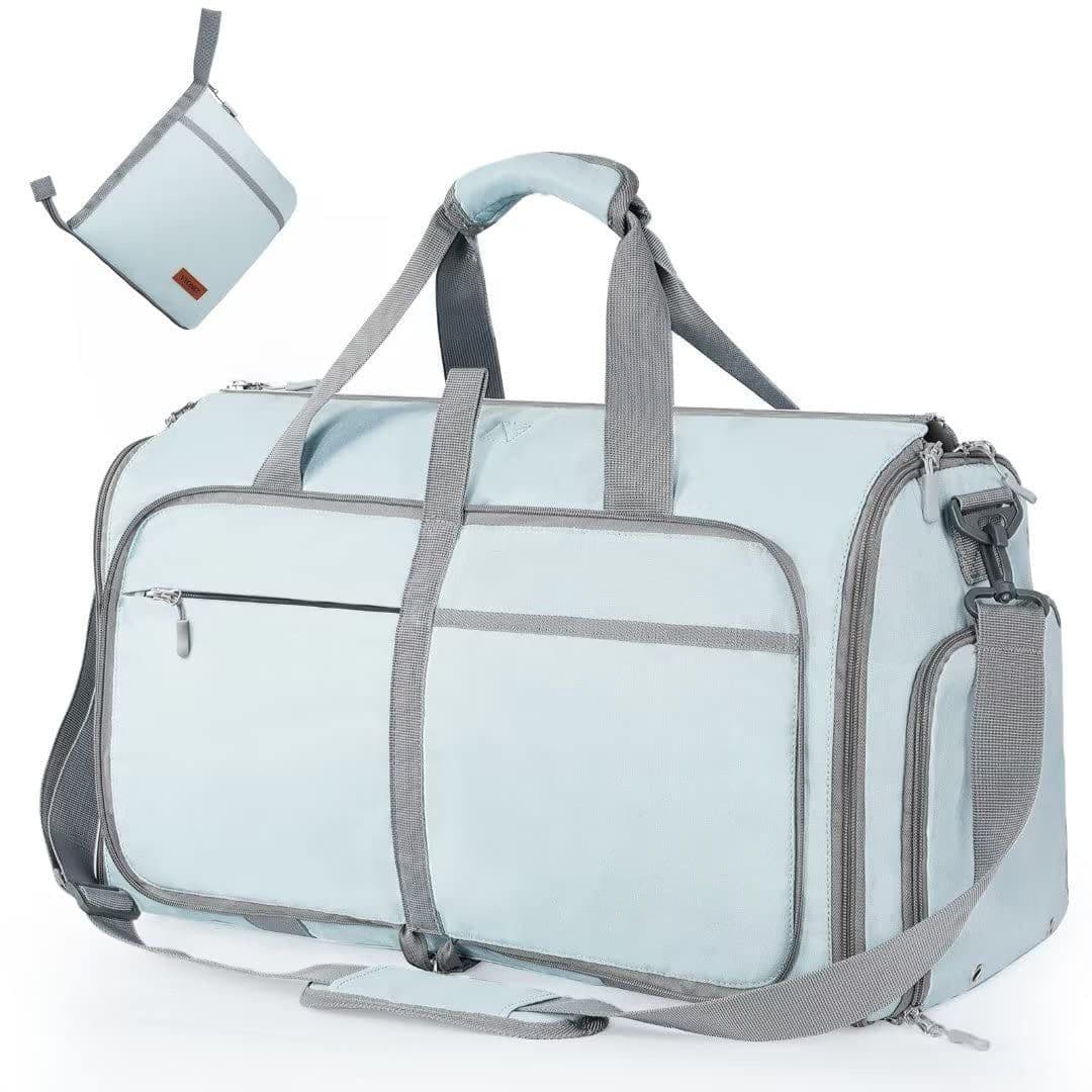 image-Large Capacity Travel Duffle Bag Women's Handbag Folding Suit Bag Waterproof Clothes Totes