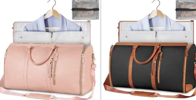 image-Large Capacity Travel Duffle Bag Women's Handbag Folding Suit Bag Waterproof Clothes Totes