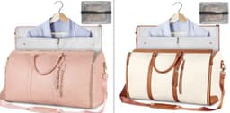 image-Large Capacity Travel Duffle Bag Women's Handbag Folding Suit Bag Waterproof Clothes Totes