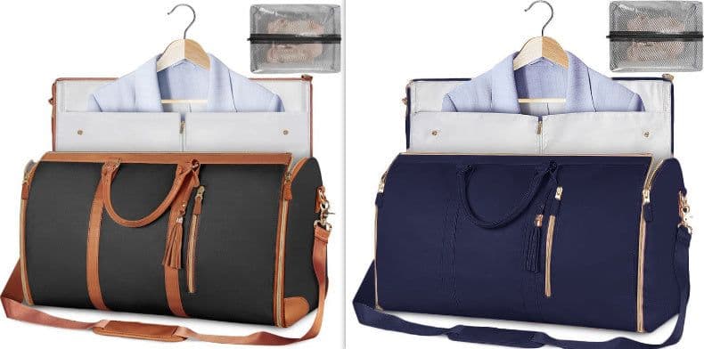 image-Large Capacity Travel Duffle Bag Women's Handbag Folding Suit Bag Waterproof Clothes Totes