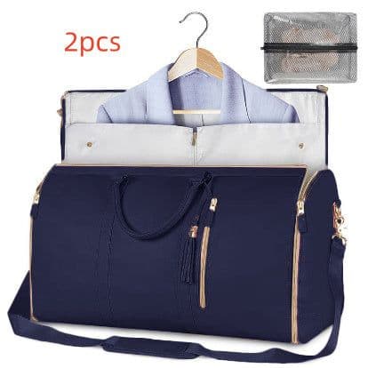 image-Large Capacity Travel Duffle Bag Women's Handbag Folding Suit Bag Waterproof Clothes Totes