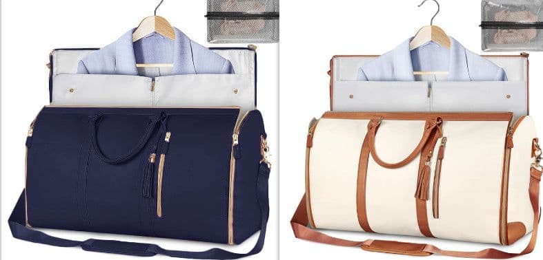 image-Large Capacity Travel Duffle Bag Women's Handbag Folding Suit Bag Waterproof Clothes Totes