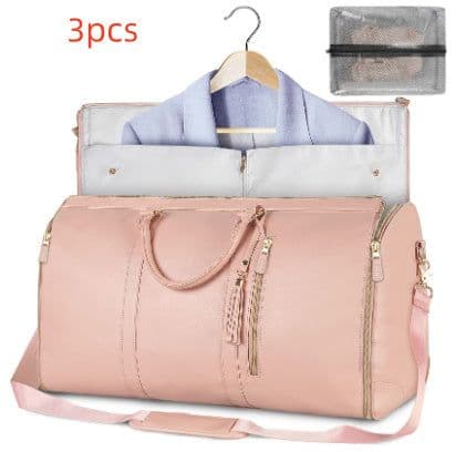image-Large Capacity Travel Duffle Bag Women's Handbag Folding Suit Bag Waterproof Clothes Totes