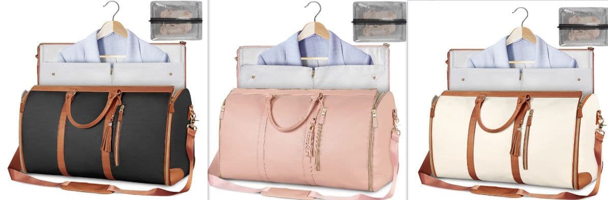 image-Large Capacity Travel Duffle Bag Women's Handbag Folding Suit Bag Waterproof Clothes Totes
