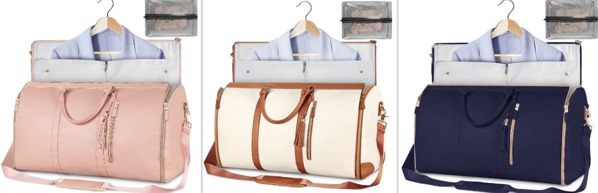 image-Large Capacity Travel Duffle Bag Women's Handbag Folding Suit Bag Waterproof Clothes Totes