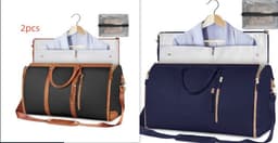 image-Large Capacity Travel Duffle Bag Women's Handbag Folding Suit Bag Waterproof Clothes Totes
