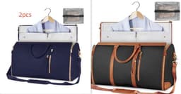 image-Large Capacity Travel Duffle Bag Women's Handbag Folding Suit Bag Waterproof Clothes Totes