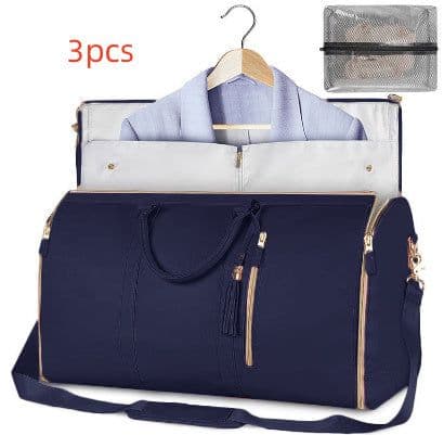 image-Large Capacity Travel Duffle Bag Women's Handbag Folding Suit Bag Waterproof Clothes Totes